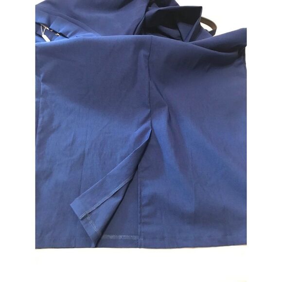 NWT Muxxn Modest Midi Dress Women 2XL High Neck Royal Blue Fitted Belt Minimal - Picture 8 of 14